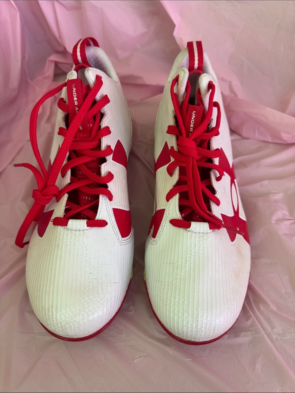 Under Armour White and Red Men's Athletic Shoes